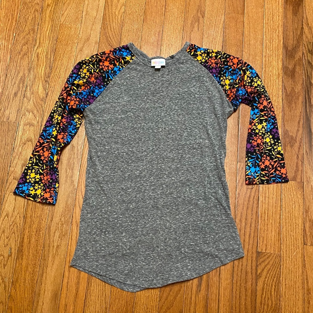 LuLaRoe Woman's Randy 3/4 Sleeve Raglan tshirt stars sz XXS